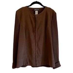 SAG HARBOR, CHOCOLATE BROWN, CASUAL SWEATER/JACKET. SIZE 12